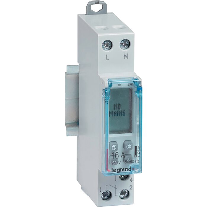 Interrupteur horaire modulaire programmable journalier et hebdomadaire - 1 Sortie - 16 A - 1 Module-2