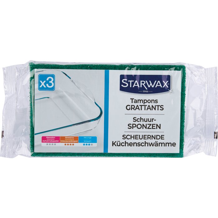 Tampon vert grattant Starwax - Vendu par 3-2