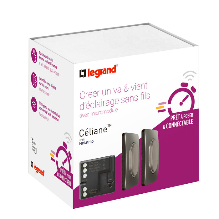 Kit interrupteur prêt à poser - Céliane - LEGRAND  - Va et vient - Micromodule-2