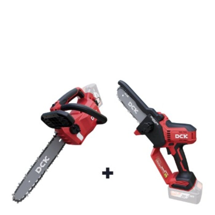 Lot tronçonneuse et élagueuse sans fil – DCK – brushless 20 V 300 et 150 mm, sans batterie-1