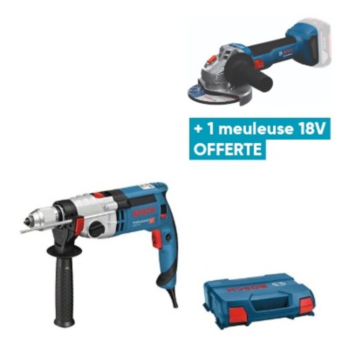 Lot perceuse à percussion filaire – BOSCH – GSB 24-2 1 100 W, meuleuse d'angle 18 V OFFERTE-1