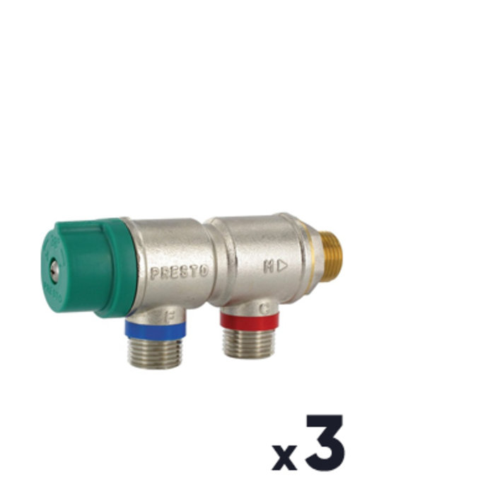 Lot de 3 régulateurs thermostatiques de sécurité - F 1/2"-1