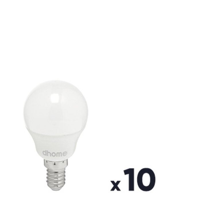 Lot de 10 ampoules LED sphérique - Dhome - E14 - 470 Lumens - 5 W - 2700 K-1