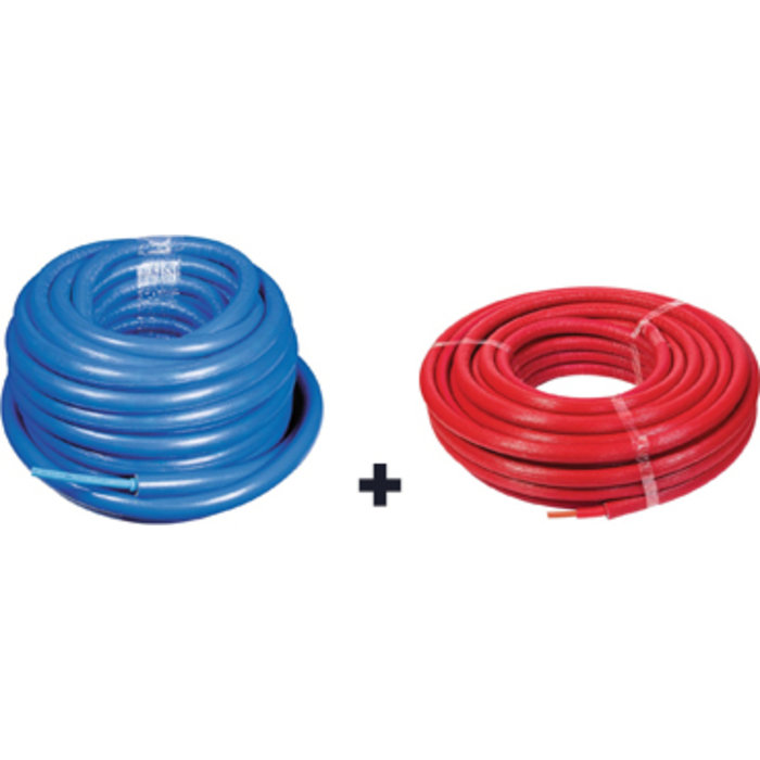 Kit tubes PER gainés isolés bleu et rouge - Ø 10 x 12 mm - L. 50 m-1