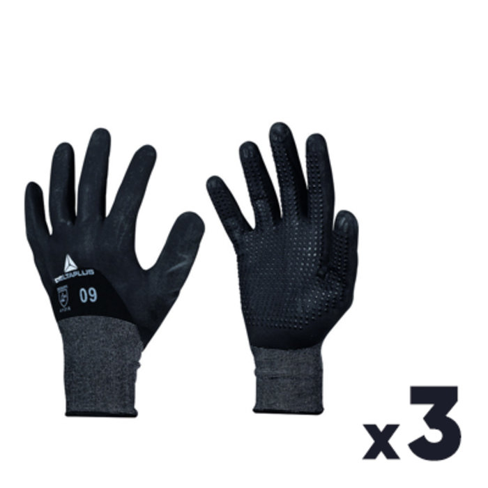 Lot de 3 gants Tricot polyester/spandex - Deltaplus - Taille 10