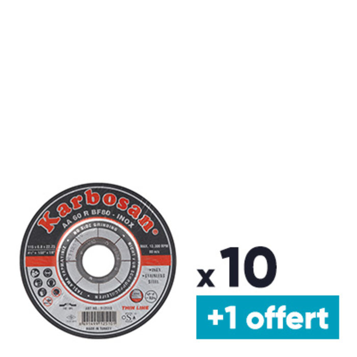 Disque à tronçonner - SCID - Diamètre 125 mm - Inox - Usage fréquent - Lot de 10+1 OFFERT-1
