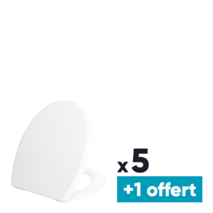 Lot de 5 + 1 OFFERT abattants WC Flap