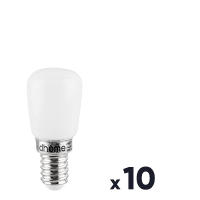 Lot de 10 ampoules LED frigo - Dhome - E14 - 2 W - 180 lm - 3000 K-1