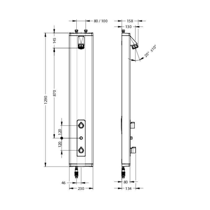 Panneau de douche - Prestotem 2 - PRESTO - 8 l/min-1