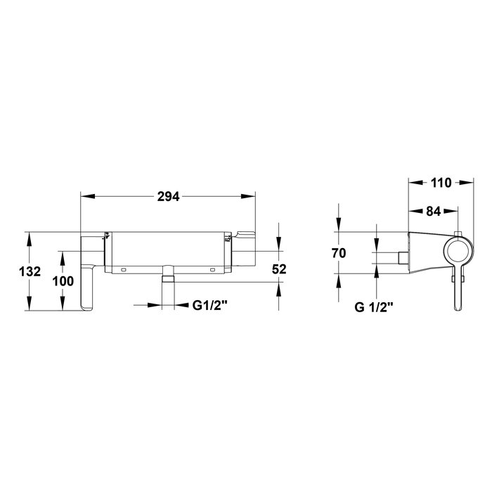 Mitigeur thermostatique - MasterMix - SANIFIRST - Applique sortie basse -1
