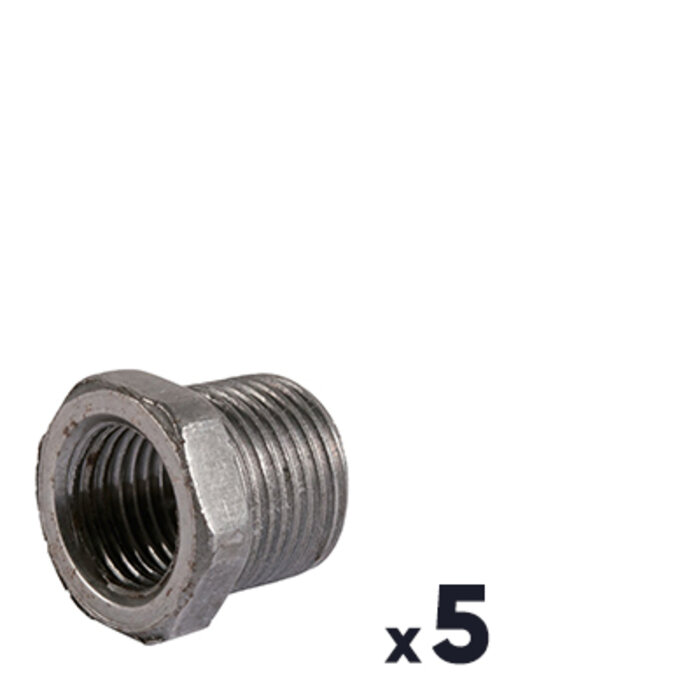 Lot de 10 raccords fonte noire droit à visser - M 1"1/2 - F 1/2" - N° 241-1