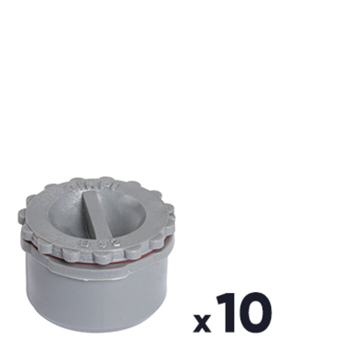 Lot de 10 bouchons de visite PVC gris - Ø 40 mm - Girpi-1