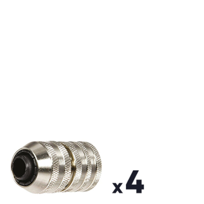 Lot de 4 raccords d'arrosage rapide laiton nickelé - Capvert - Ø 19 mm-1