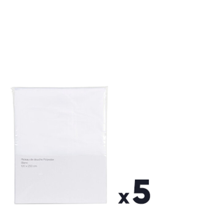 Lot de 5 rideaux de douche textile - 1200 x 1200 mm-1