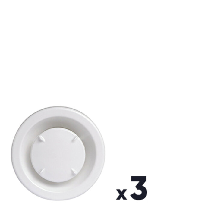 Lot de 3 bouches d'extraction - Ø 125 mm - Pour VMC - Nicoll-1