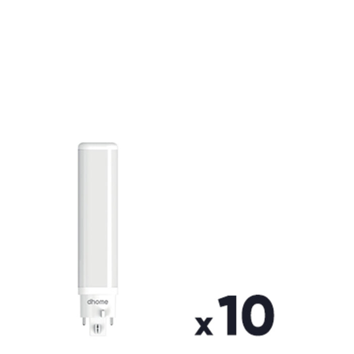 Lot de 10 ampoules LED PL-C - Dhome - G24q-3 - 9 W - 1000 lm - 4000 K