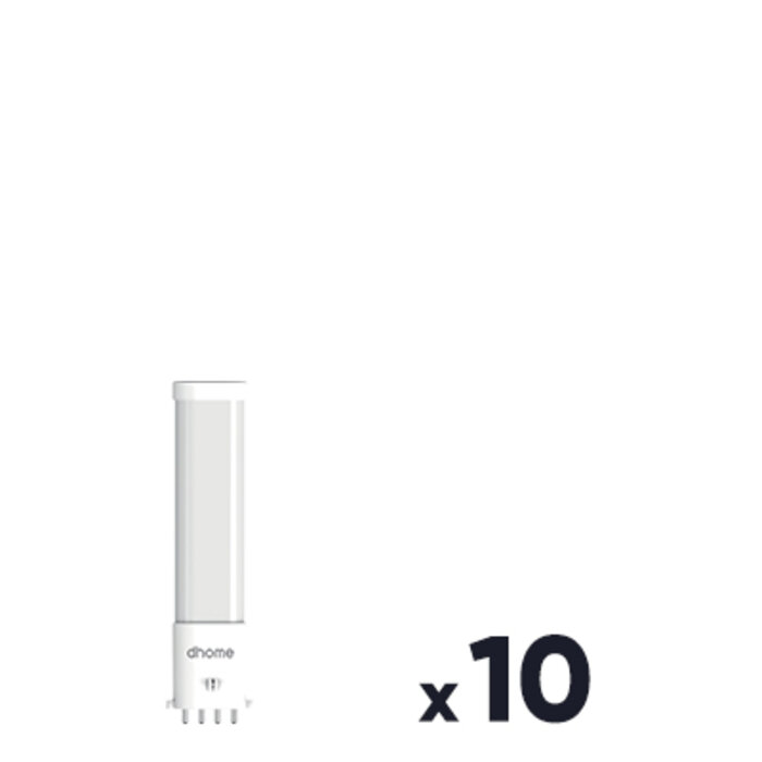 Lot de 10 ampoules LED PL-S - Dhome - 2G7 - 5 W - 550 lm - 4000 K