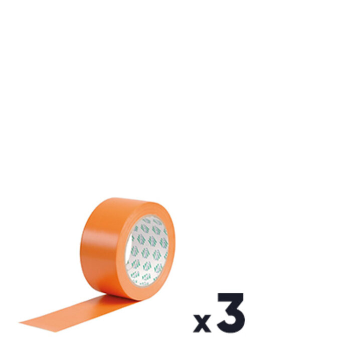 Lot de 3 adhésifs PVC plastifiés orange - 48 mm - 33 m - Antalis-1