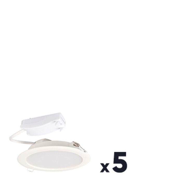 Lot de 5 downlight LED encastrés - Lumos - Dhome - 16 W - 1500 lumens - 4000 K - Ø 165 mm-1