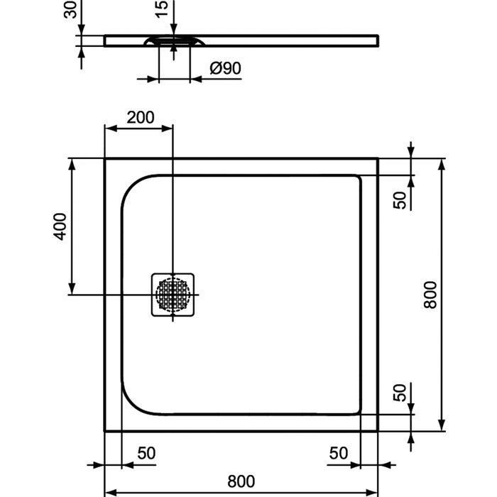 Receveur de douche extra plat - Ultra Flat S - Ideal Standard - Blanc-1