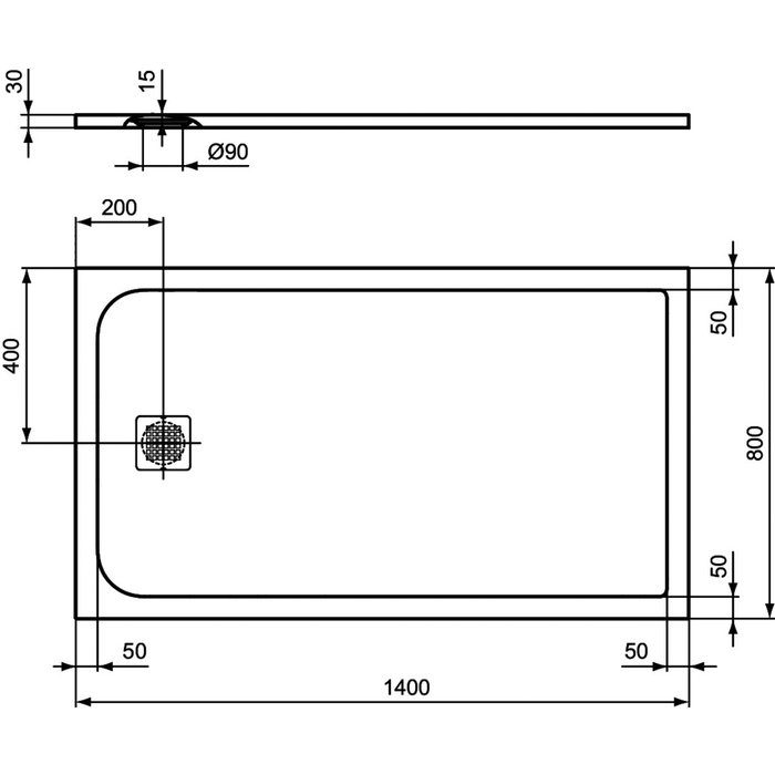 Receveur de douche extra plat - Ultra Flat S - Ideal Standard - Blanc-1