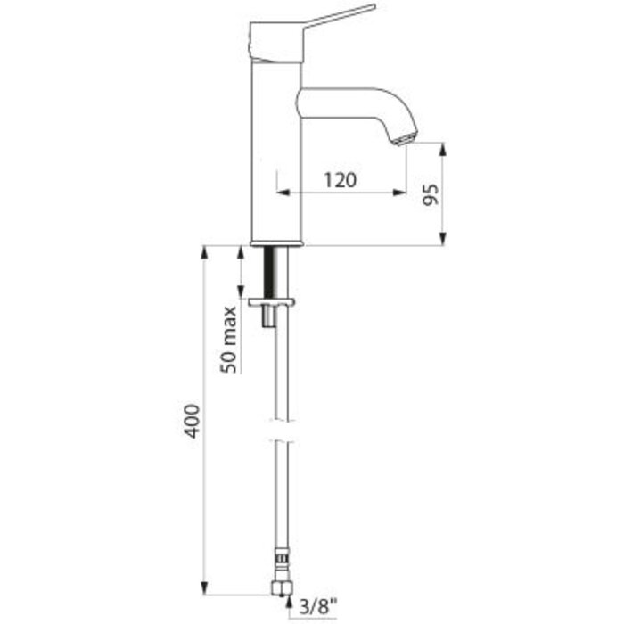 Mitigeur de lavabo – DELABIE – Mécanique– 5 l/min – Laiton chromé-1