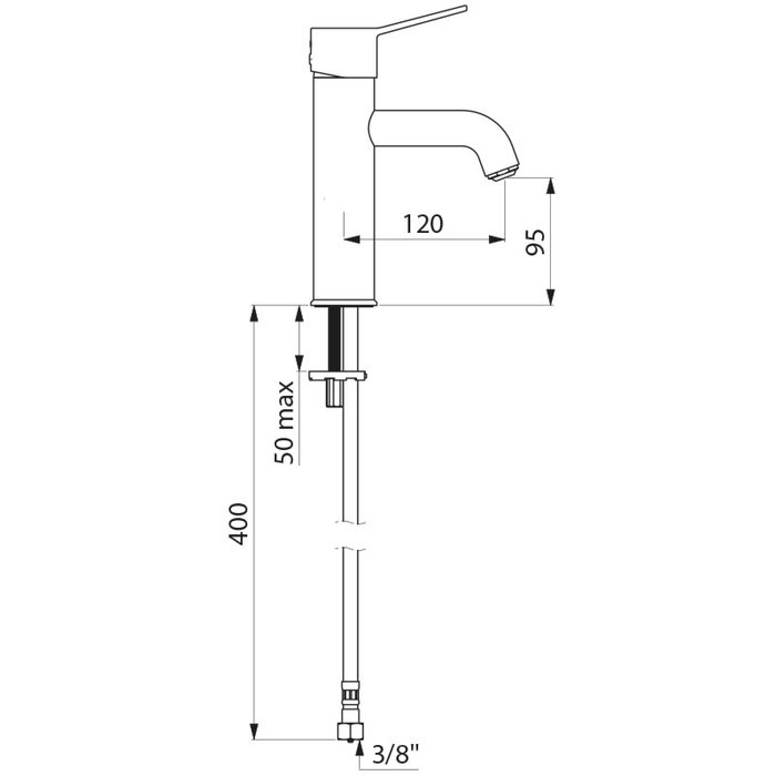 Mitigeur de lavabo - DELABIE - Manette pleine - h 95 x L 120 mm-1
