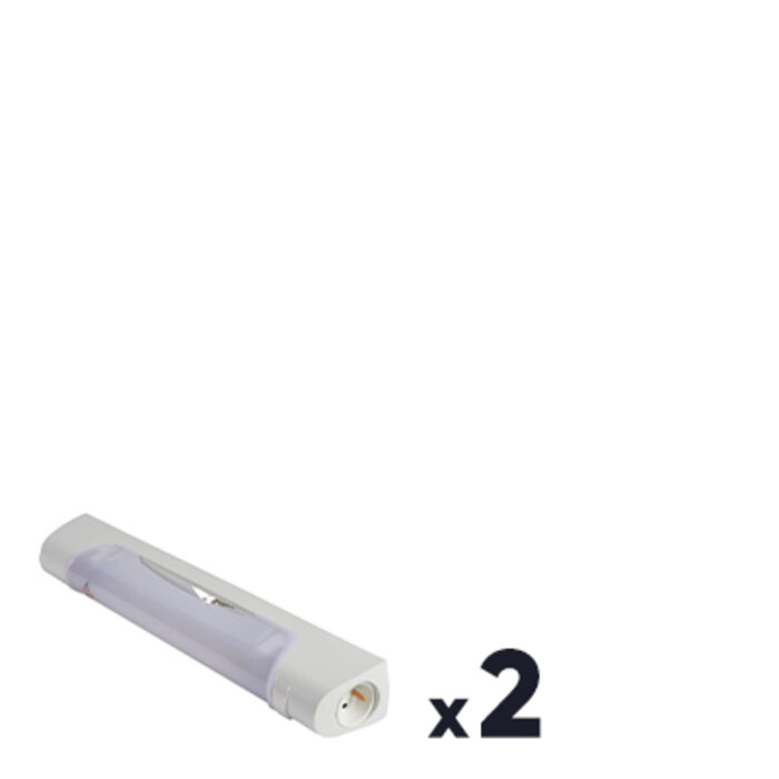 Applique salle de bain – SARLAM – Prismaline – Interrupteur + prise 2P+T – Linolite S19 - Lot de 2-1