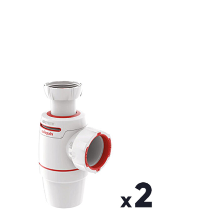 Siphon évier NEO AIR - WIRQUIN - étanchéité parfaite - Ø40 - Lot de 2-1
