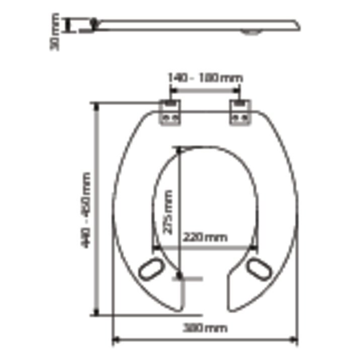 Abattant WC - OLFA - Tradition - PMR - L. 45 x l. 38 cm - Lot de 5-1