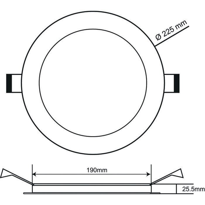 Downlight LED encastré - DHOME - Ludi - 24 W - 2400 lm - 3000/4000/6000 K - Ø 225 mm - IP54 - Lot de 9 + 1 OFFERT-1