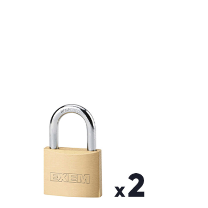 Cadenas laiton à clés - Exem - Largeur 50 mm - Lot de 2-1