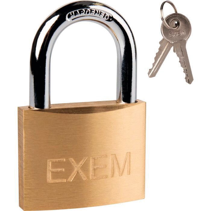 Cadenas laiton à clés - Exem - Largeur 50 mm - Lot de 2-2
