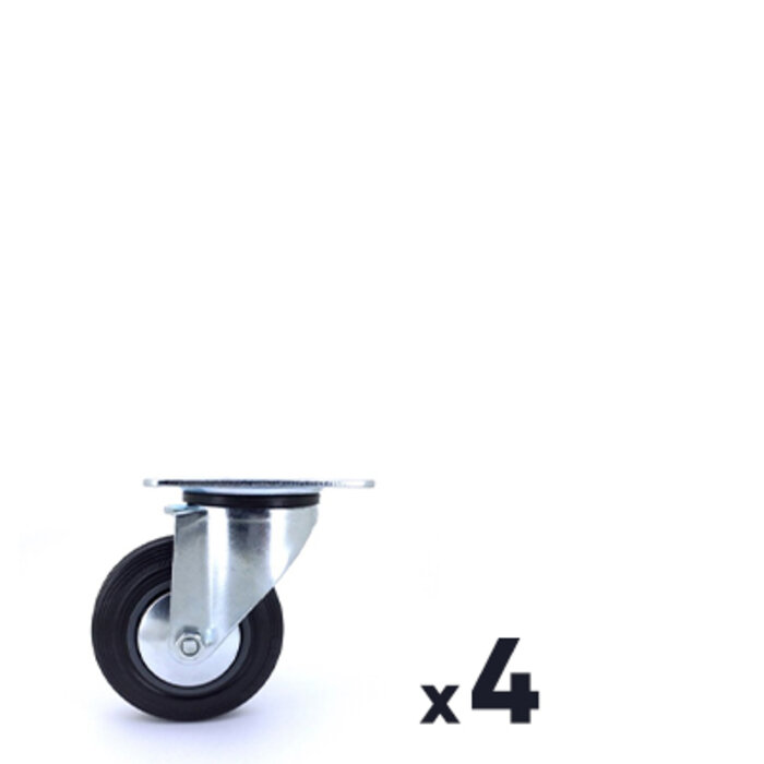 Roulette pivotante de manutention classique - CAUJOLLE - S2C 100L - Ø 100mm  - Lot de 4-1