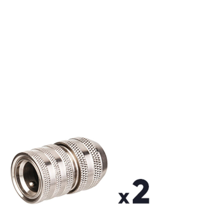 Raccord d'arrosage rapide laiton nickelé - CAPVERT - Lot de 2