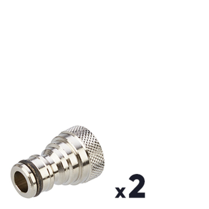 Nez de robinet laiton nickelé - CAPVERT - Filetage 15 x 21 mm - Lot de 2