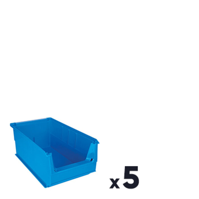 Bac de rangement - TOOD - A bec - Bleu - 7,3 L - Lot de 5-1
