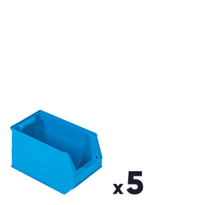 Bac de rangement - TOOD - A Bec - Bleu - 10 L - Lot de 5-1
