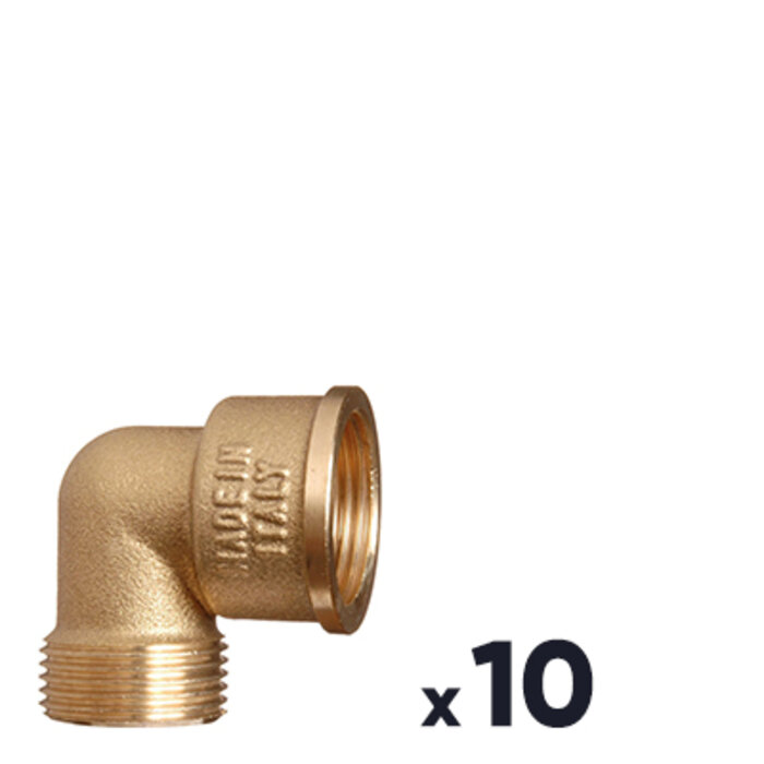 Raccord coudé 90° - A visser - Laiton - Mâle / Femelle-1