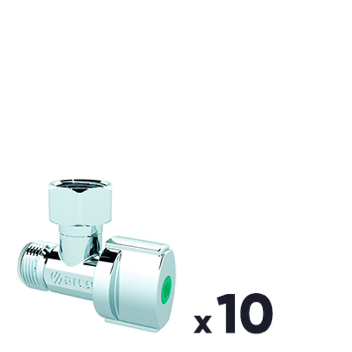 Lot de 10 robinets d'arrêts - ARCO - Equerre 1/4 tour - Anticalcaire - 3/8"-1