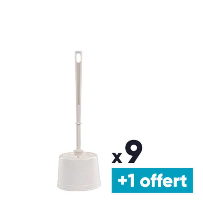 Lot de 9 + 1 OFFERT combinés WC en plastique- ROZENBAL - Blanc-1
