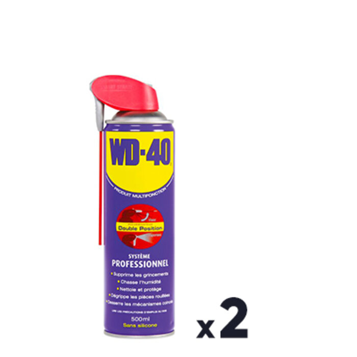Lot de 2 aérosols multifonction  - WD40 - Spray deux positions - 500 ml-1