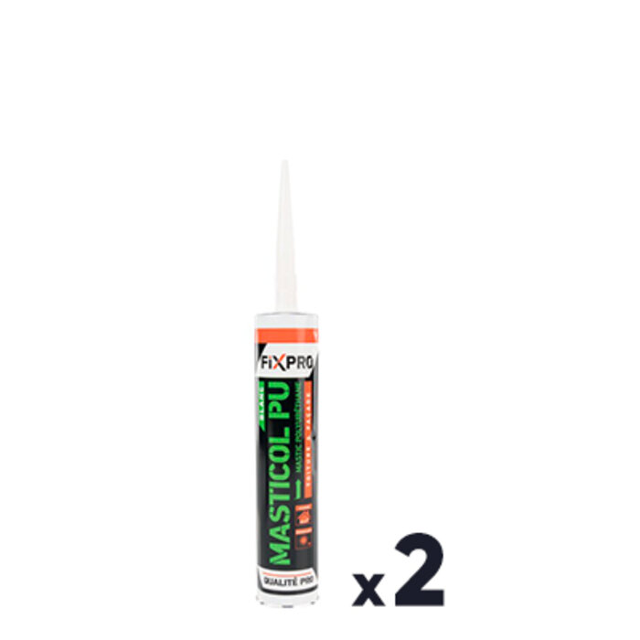 Lot de 2 mastics polyuréthane - FIXPRO - Masticol PU - Blanc - 310 mL-1