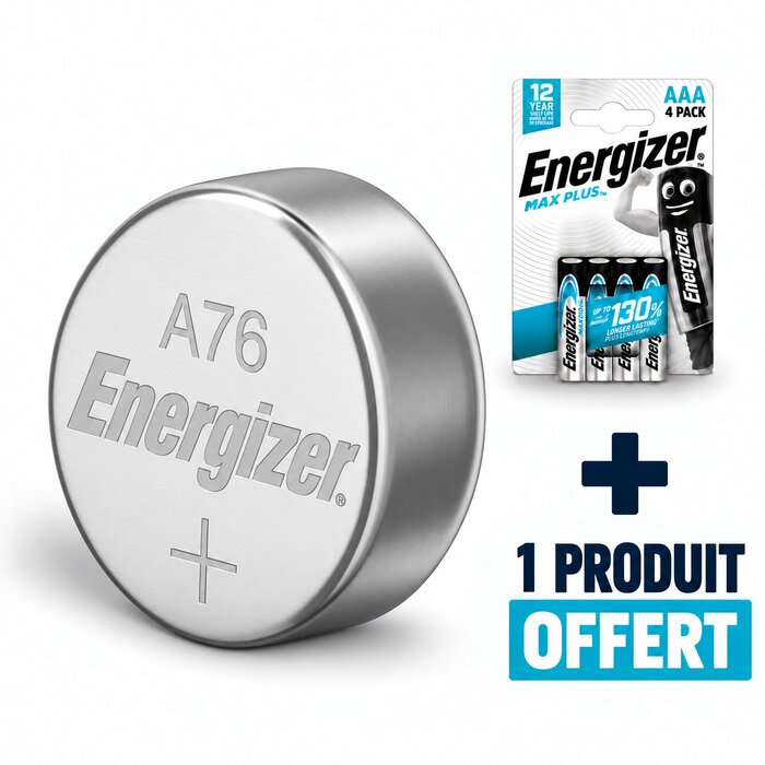 Lot de 12 piles bouton alcalines LR44 - ENERGIZER - A76 - 1,5 V - + 4 piles AAA OFFERTES-1