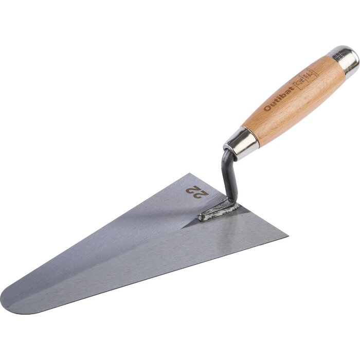 Truelle italienne ronde acier - Outibat - Manche bois