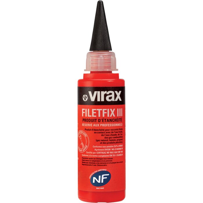 Résine pour étanchéifier les raccords filetés - VIRAX - Filetfix - 60ml