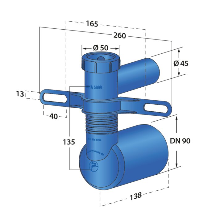Connecteur test WC – DN90 / Ø50 mm – Test d’étanchéité-1