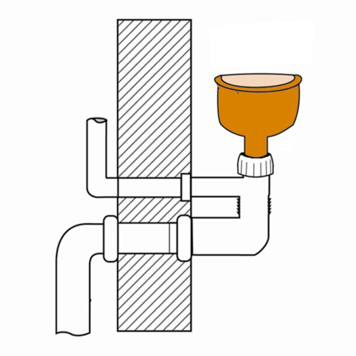 Entonnoir d'évacuation WC – DN50 – Pour connecteur test WC-1
