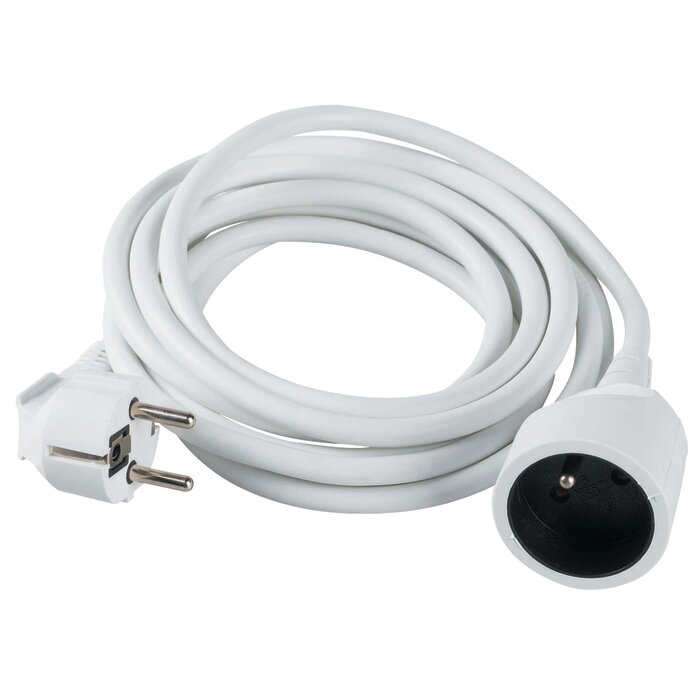 Rallonge électrique - Ménager - Dhome - H05 VV-F - 3G1,5 mm² - 2P+T - 16 A - L. 3 m - Blanc - Brochable-2