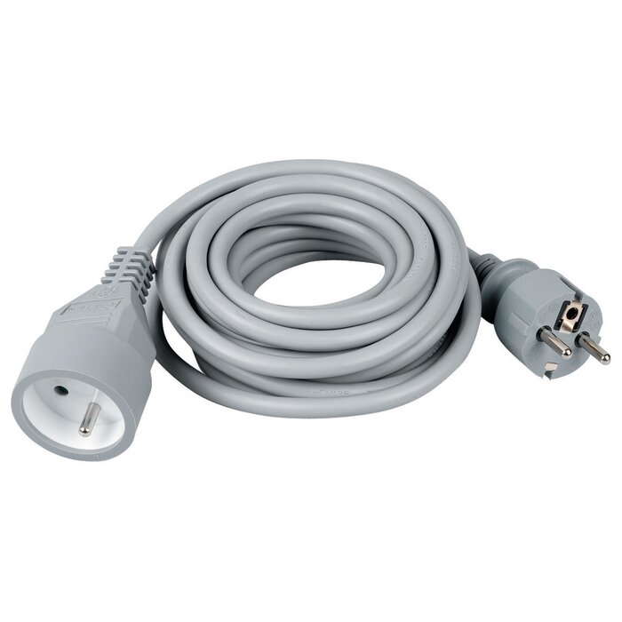 Rallonge électrique - Ménager - Dhome - H05 VV-F - 3G1,5 mm² - 2P+T - 16 A - L. 3 m - Gris-2